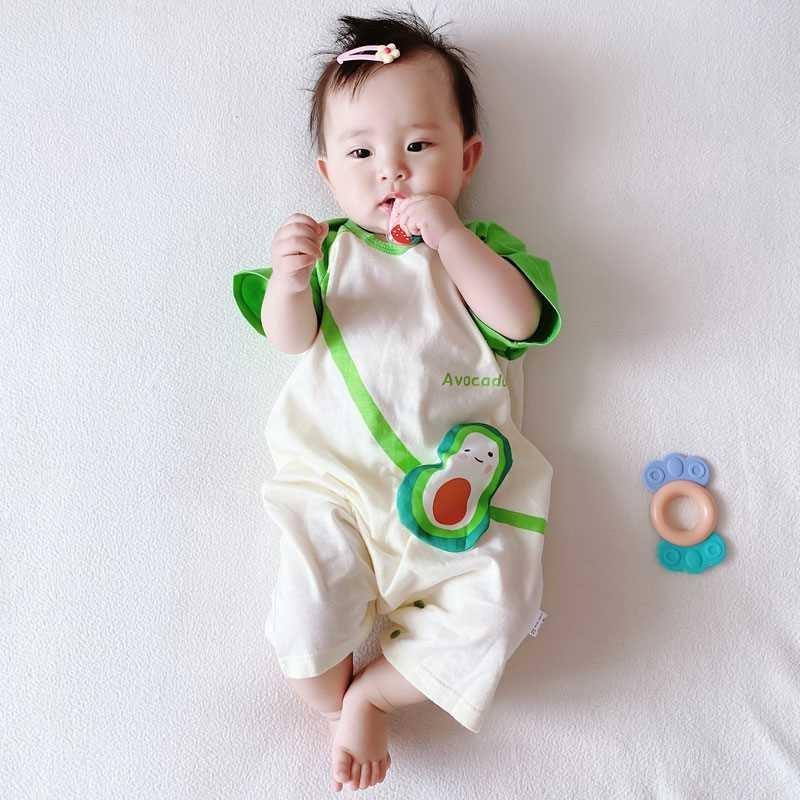 新生婴儿衣服夏季薄款0-6个月男宝宝3女夏装短Q袖连体衣夏天哈衣
