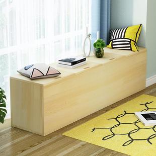 定做实木飘窗柜矮柜落地柜可坐换鞋柜窗台柜阳台柜收纳柜实木地柜