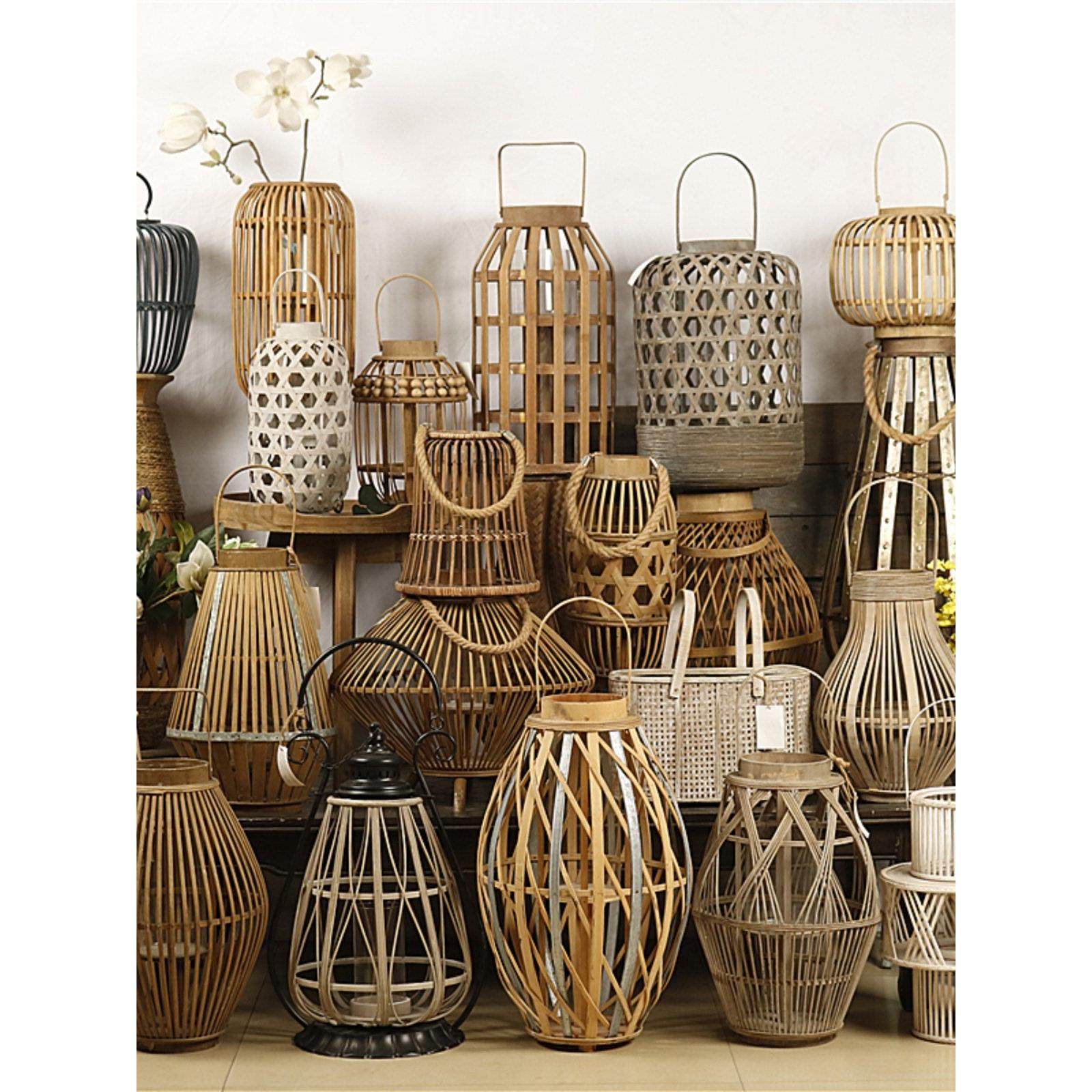 覆古怀旧手工木制风灯烛台竹花瓶家庭民宿户外庭院创意装饰家具,家居饰品,烛台,淘宝优惠券,粉丝福利购,淘宝优惠卷