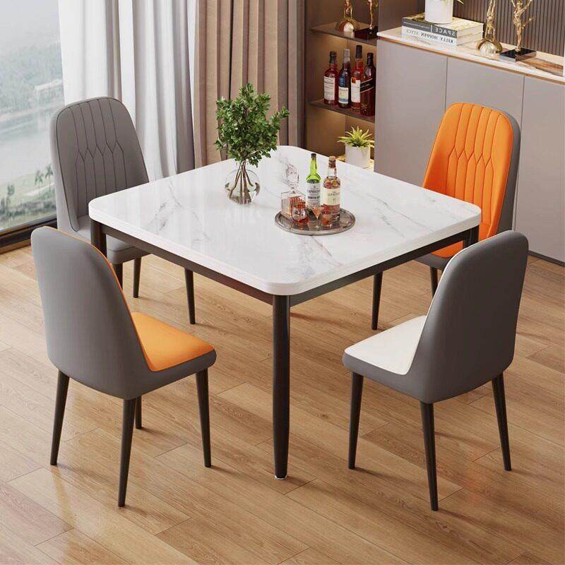 岩板餐桌椅组合四方桌家用小户型吃饭桌简约现代正方形洽谈接待桌,住宅家具,岩板餐桌,淘宝优惠券,粉丝福利购,淘宝优惠卷