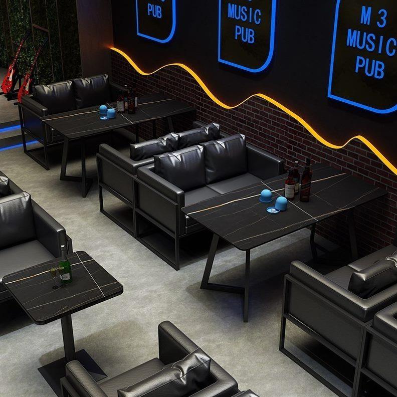 烧烤火锅酒吧咖啡桌椅组合店复古工业风西餐馆清吧卡座沙发洽谈厅