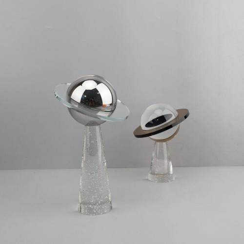 现代轻奢水晶飞碟艺术摆件客厅酒柜玄关电视柜样板房家居软装饰品