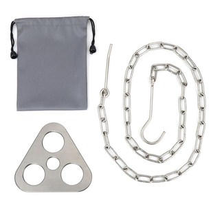 户外野营篝火三角架 吊锅野餐生火支架 不锈钢三脚架挂钩野营用品