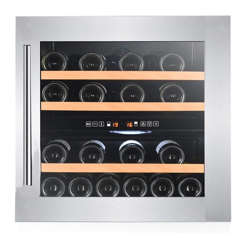 厨房吧台橱柜嵌入式恒温酒柜红酒冰箱葡萄酒冷藏酒柜不锈钢双温区