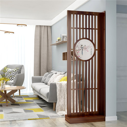 现代新中式屏风隔断客厅遮挡家用入户玄关装饰双面活动墙进门座屏