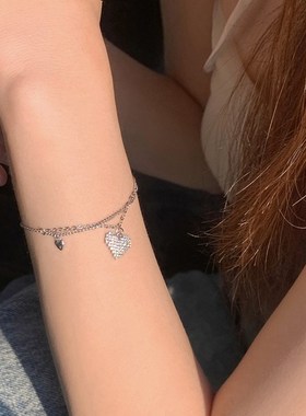 爱心链条手链女生闺蜜手链女夏简约手链女2022年新款潮小众设计感