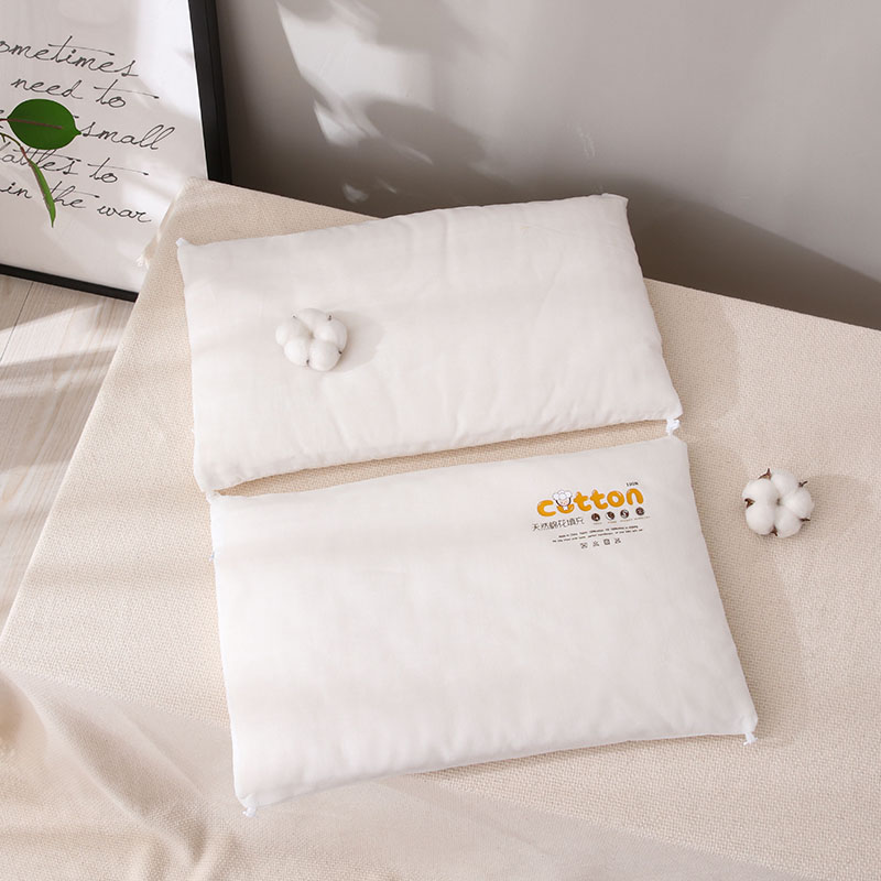 全棉宝宝婴幼儿童棉花子母枕枕头枕芯 40*60/30*50cm可调节高低款