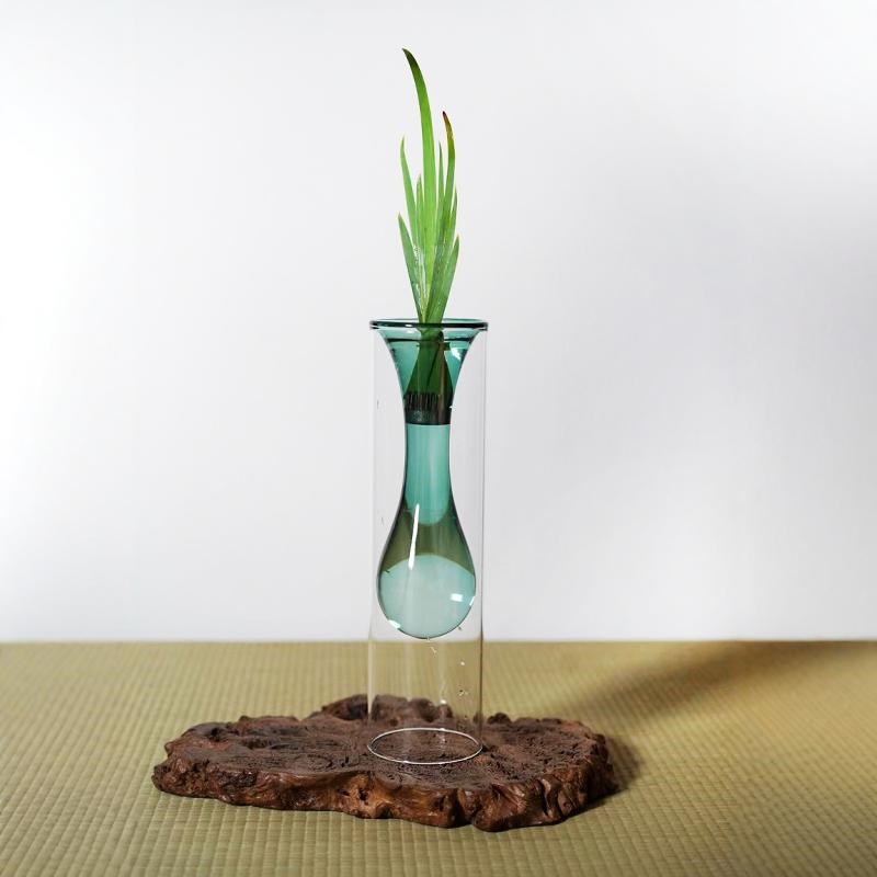 池坊玻璃花器花瓶插花摆件薄质A通透花器生花自由花立花器皿软装