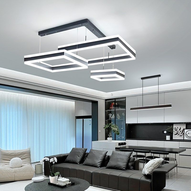 客厅吊灯客厅主灯2024新款中山灯具方框上下发光现代简约大气,家装灯饰光源,客厅吊灯,淘宝优惠券,粉丝福利购,淘宝优惠卷