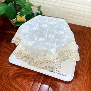 圆形茶盘盖布正方形茶具盖巾长方形茶杯防尘遮布杯架布艺万能盖布