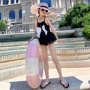 儿童吊带三角连身游泳衣大童小女孩泳装 女童泳衣公主夏季 2025新款