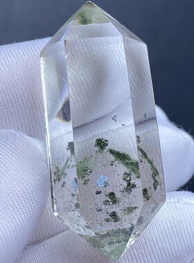 天然水晶绿幽灵吊坠 幽灵云母片共生裸石项坠饰品 一物一图