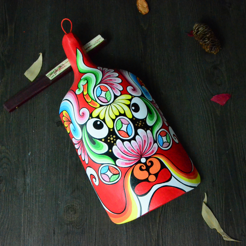 纯手工绘画京剧社火马勺脸谱木铲装饰挂件中国风酒店餐饮装修民俗