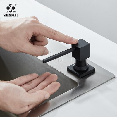 皂液器厨房水槽用洗碗池洗洁精瓶子大容量洗菜盆洗涤剂按压器黑色