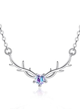 一路鹿有你999纯银项链女锁骨链学生闺蜜生日情人礼物送女友七夕