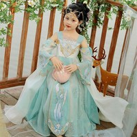 錦禾兒童漢服齊胸超仙古裝公主風女童F女孩古風唐裝夏季吊帶連衣