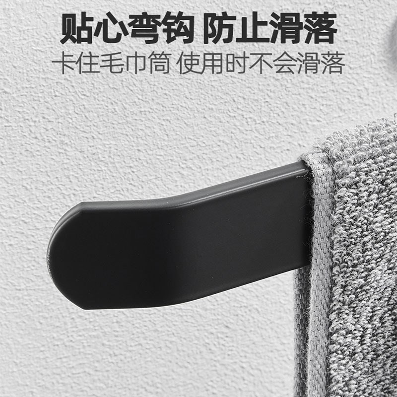 厨房抹布挂保鲜膜架免打孔壁挂毛巾杆浴室纸巾擦手巾挂杆厕所置物图片