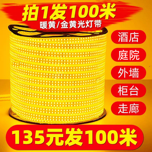 超亮金黄光灯带led灯条外墙室外房檐装饰照明软管黄色户外防水暖
