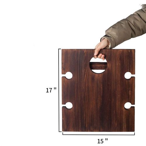 木质户外折叠桌实木现代简约野餐酒桌沙滩露营烧烤水果折叠桌