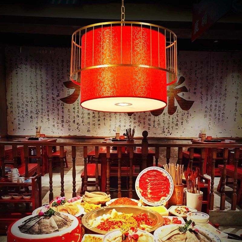 新中式餐厅火锅店灯笼吊灯饭店酒楼包厢铁艺鸟笼创意中国风带射灯,家装灯饰光源,酒店/宴会厅/餐饮吊灯,淘宝优惠券,粉丝福利购,淘宝优惠卷