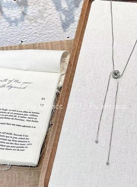 夏日新款金银圆球毛衣链女生冷淡风小众设计高级感项链百搭锁骨链