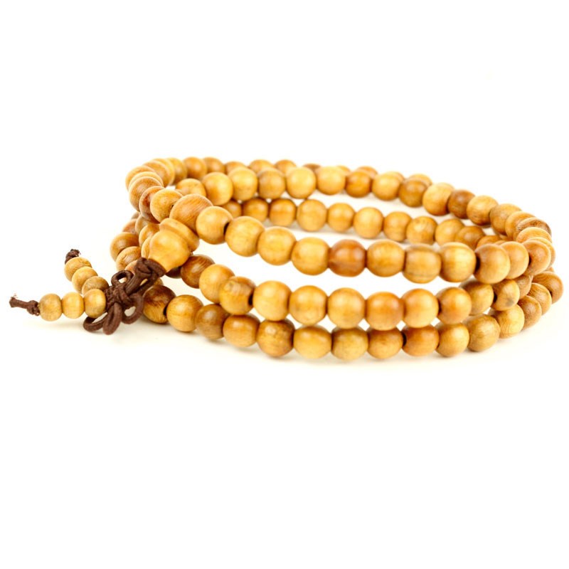 佛珠手串 108颗男女士手链桃木文玩念珠多圈木质情侣手镯随身饰品