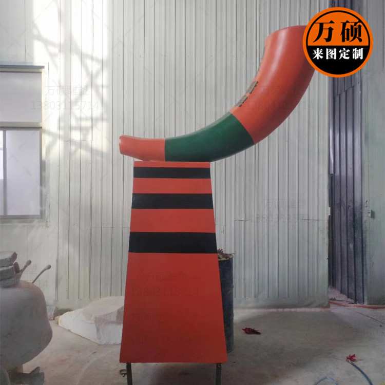 玻璃钢喇叭唢呐雕塑 网红喊泉喷泉雕塑装饰摆件 厂家定制