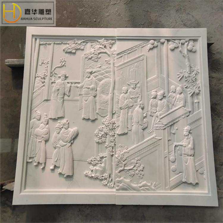 汉白玉浮雕古代人物大理石墙壁浮雕砂岩浮雕石雕石材浮雕壁画雕刻