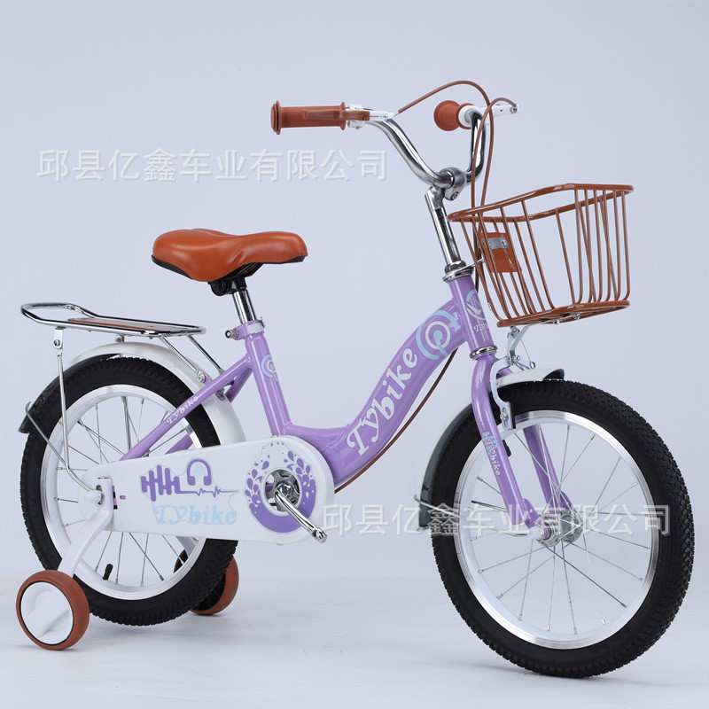 现货小孩脚踏自行车12/14/16寸粉色公主风小孩自行车家用小孩童车