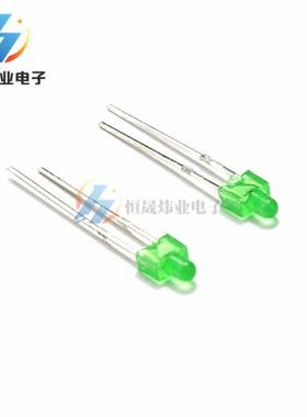 LED发光二级管灯珠F2mm奶嘴型 小尖头绿发绿灯 F2绿发普绿色