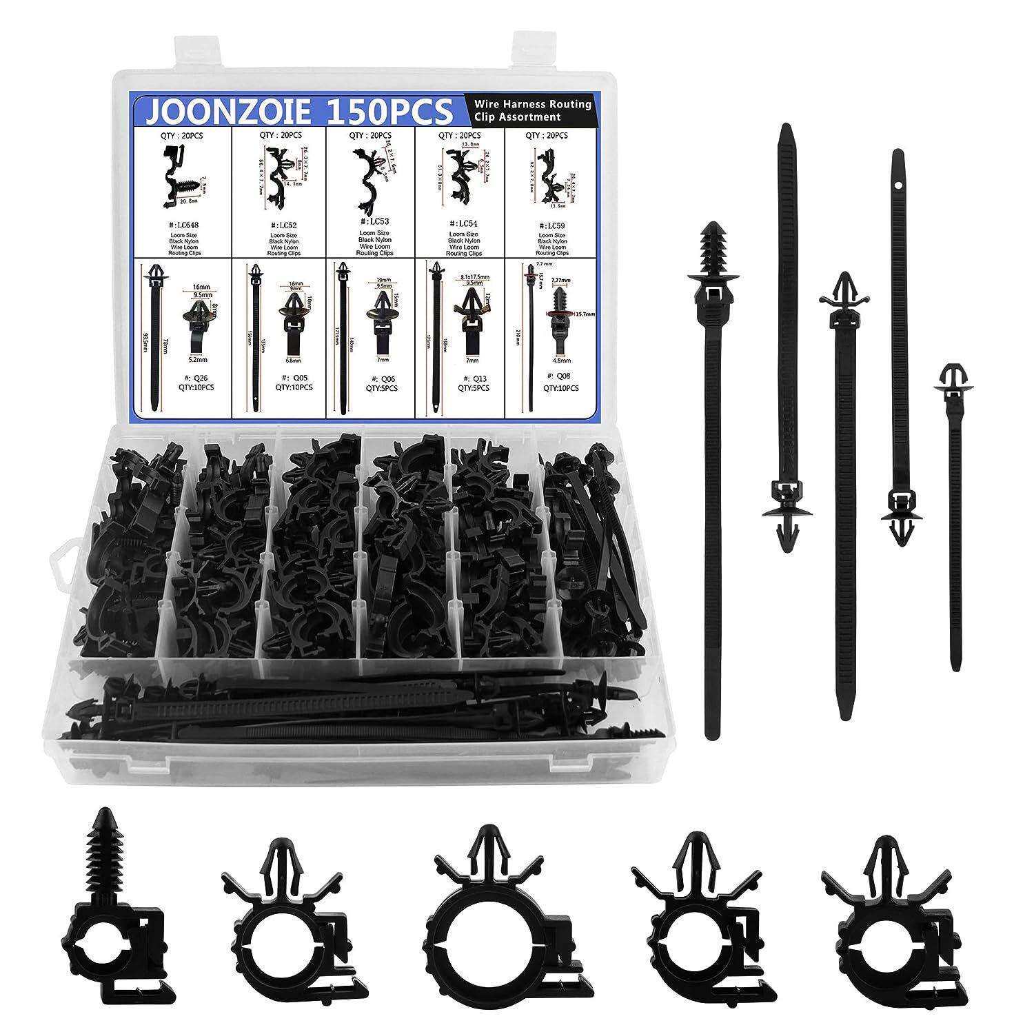 盒装150PCS汽车车身线束固定塑料卡扣 尼龙卡子 捆绑线束带