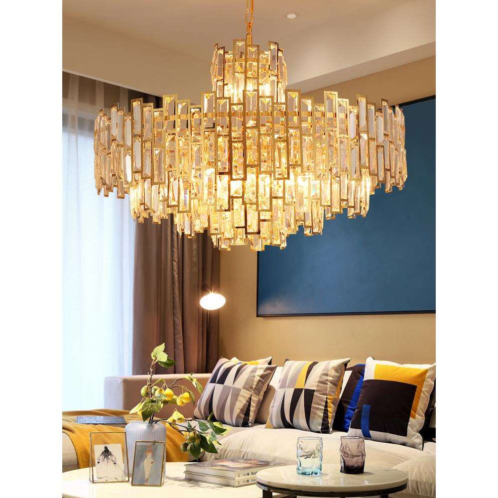 后现代轻奢水晶吊灯港式个性创意简约客厅灯圆形餐厅卧室网红灯饰