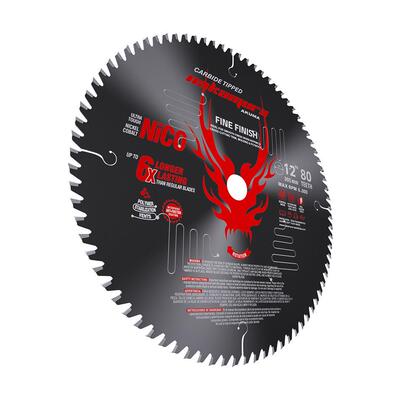 中村12英寸AKUMA系列TCT木材切割305mm圆锯片80T电圆锯推台锯