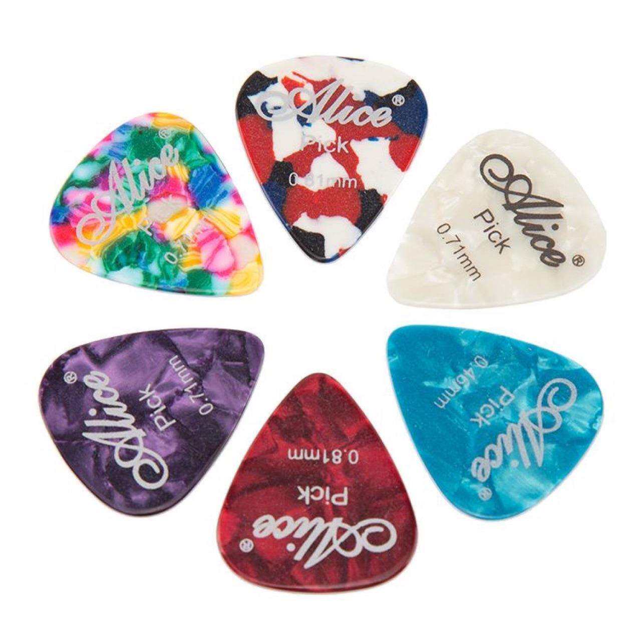 爱丽丝赛璐璐拨片 吉他尤克里里弹片防滑盒装100片扫弦片自选厚度