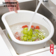 LustroWare日本进口洗菜盆家用厨房淘米水果蔬菜食品级塑料沥水篮