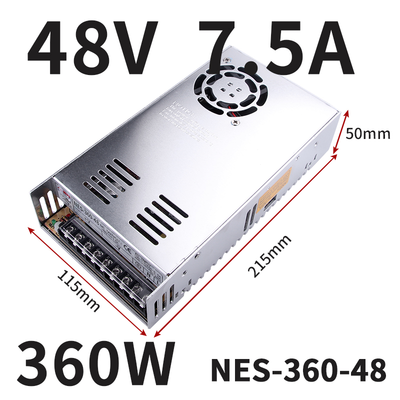 明纬S-360W-24V15A开关电源220v/110v转12V30A集中供电监控5伏48v