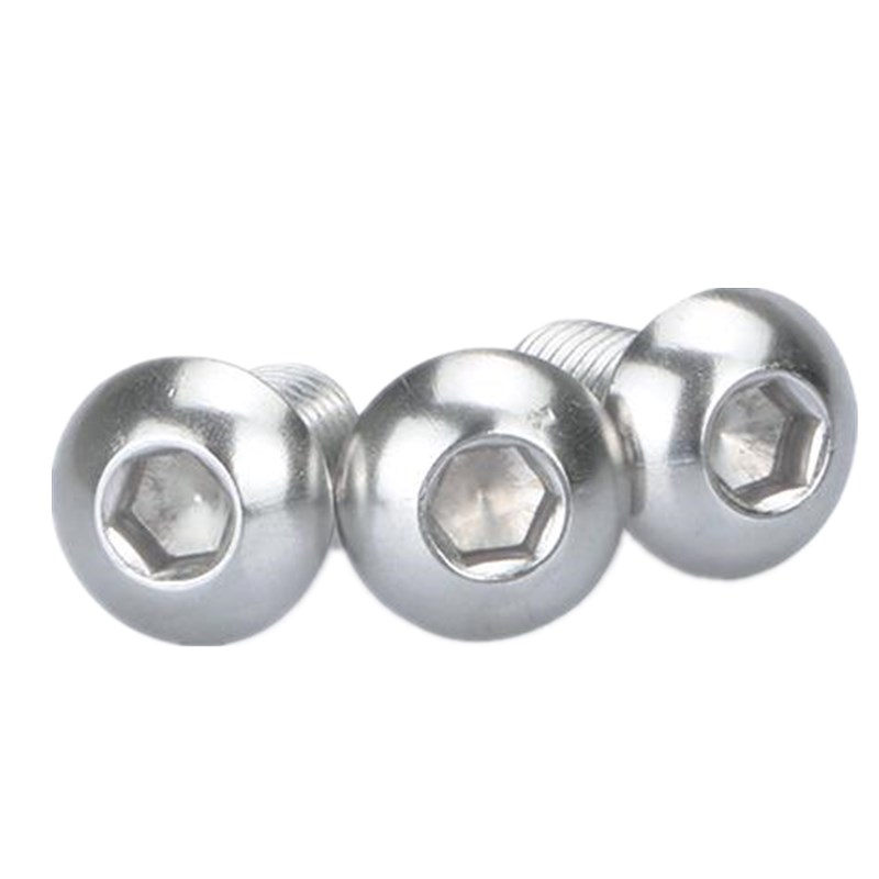 304不锈钢圆头内六角螺p丝盘头螺栓蘑菇头螺杆M3厘M4M5M6M8M10个