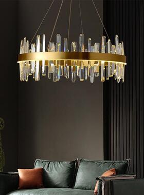 澳洲saa瑞士轻奢水晶吊灯客厅灯简约现代卧室高端全铜灯具