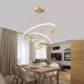现代简约餐厅灯圆环饭厅灯时尚 吧台灯极简轻奢房间卧室灯饰