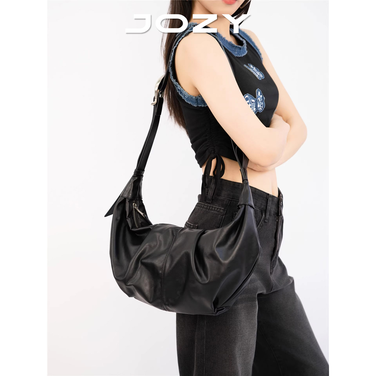 JOZY饺子包小众设计女生高级感潮牌轻奢慵懒风松弛感牛角包斜挎包,箱包皮具/热销女包/男包,通用款女包,淘宝优惠券,粉丝福利购,淘宝优惠卷