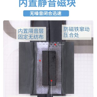 空调门帘冷气免打孔家用防蚊y烟软塑料防挡风透明隔断帘子厨房防