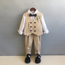 男童西装短裤休闲西装套装夏天y儿童礼服结O婚花童帅气英伦主持人