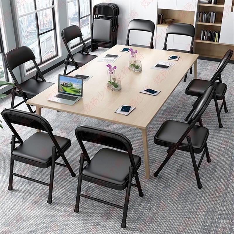 折叠椅子靠舒背办公久p椅会议室电脑座H椅家用适学习坐麻将凳子专