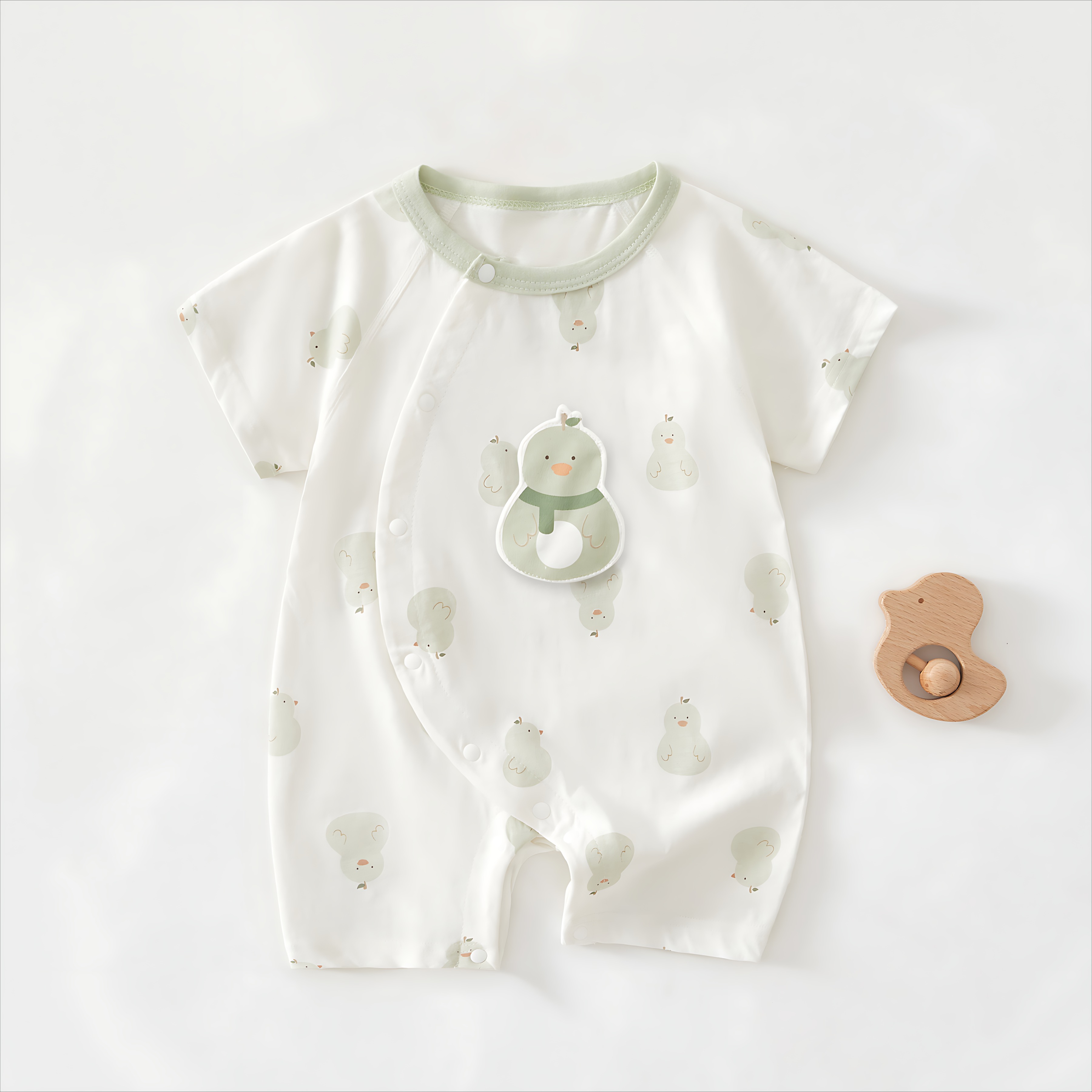 婴儿衣服夏季薄款新生儿a类纯棉哈衣爬爬服满月宝宝短袖连体衣夏