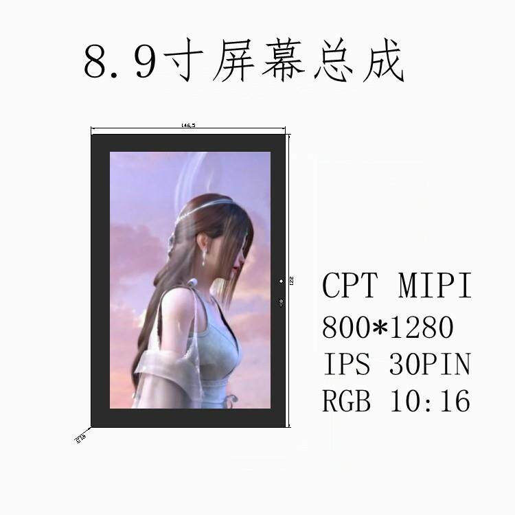 8.9寸液晶屏总成MIPI30PINLCD平板智能家电高清ips屏800*1280