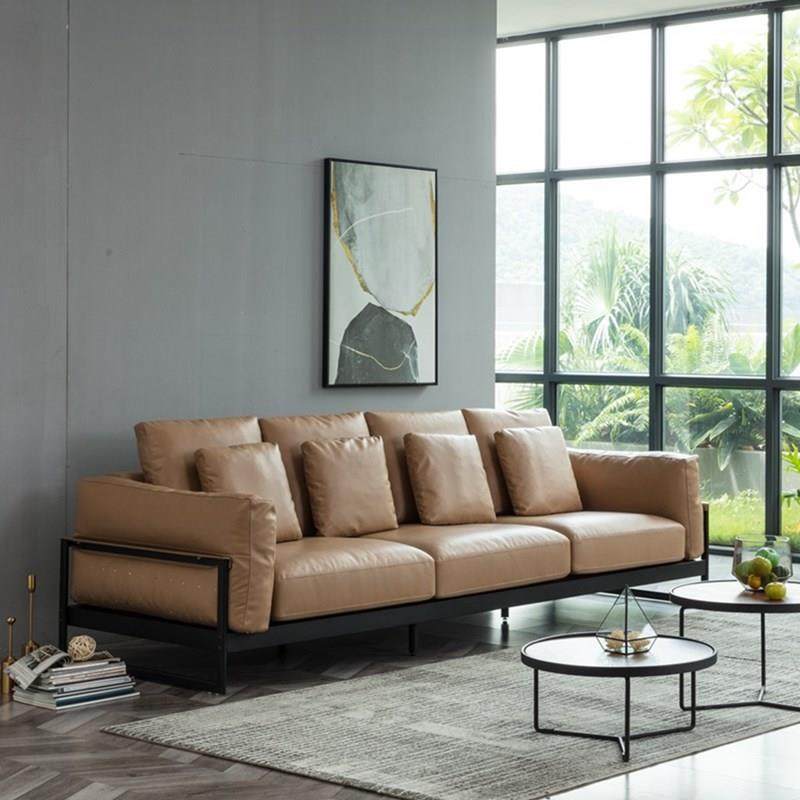 意式极简羽绒沙发创意时尚北欧铁艺稳固四人位工业风北欧皮艺沙发,收纳整理,烫衣板及配件,淘宝优惠券,粉丝福利购,淘宝优惠卷