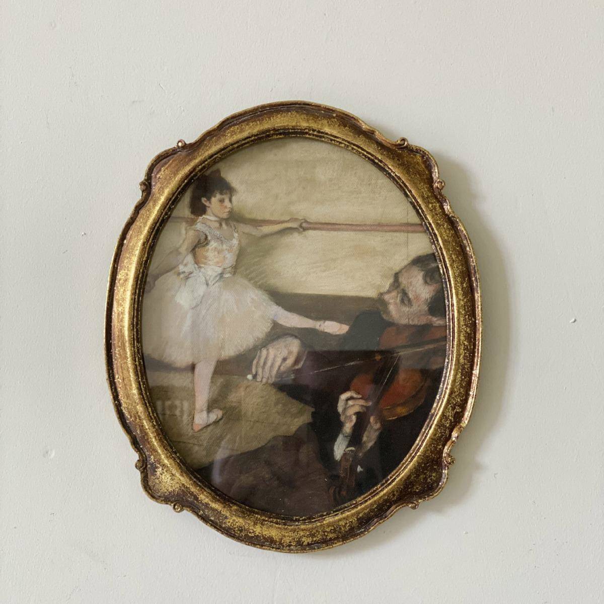 复古斑驳做旧金箔椭圆树脂相框欧式小众油画框墙面组合挂画装饰画