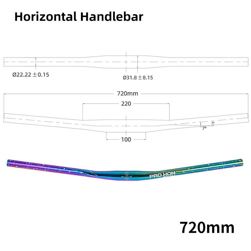 PROHONSUN 铝合金车把炫彩山地车直把燕把 自行车车把31.8MM