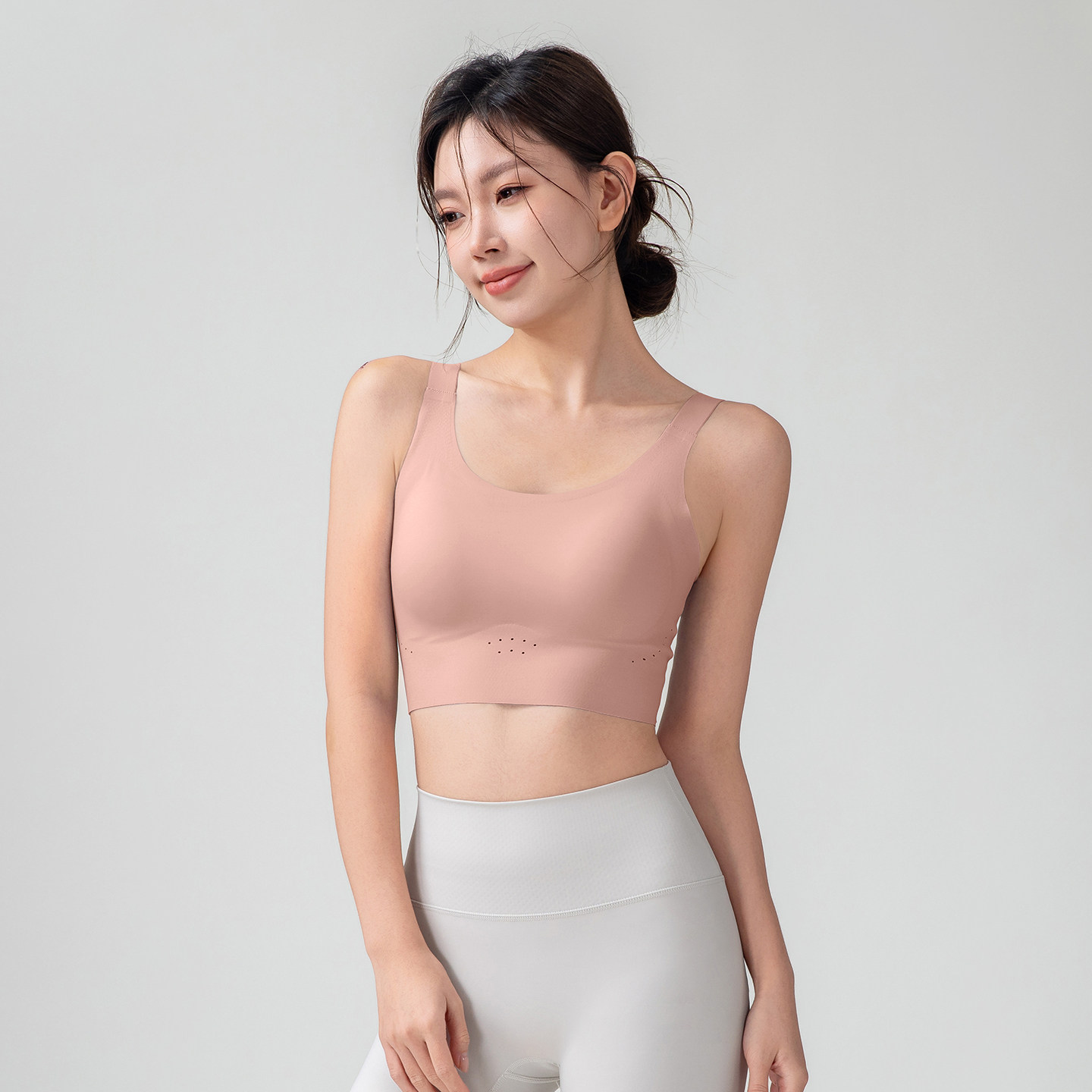 运动内衣女无痕美背内衣女小胸聚拢中高强度跑杯防震瑜伽一体文胸