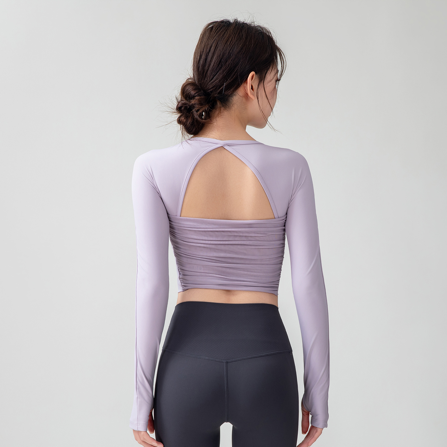 运动上衣女网纱美背带胸垫一体固定杯瑜伽服专业普拉提训练健身衣